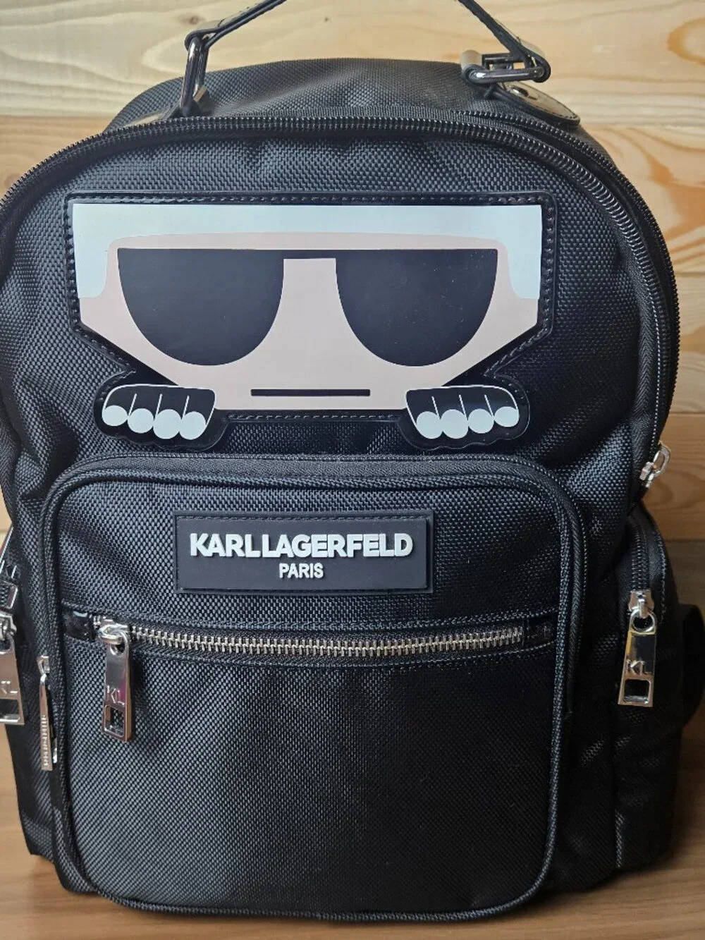 Awesome Karl Lagerfeld Paris Amour Black Nylon Backpack New W/Tags